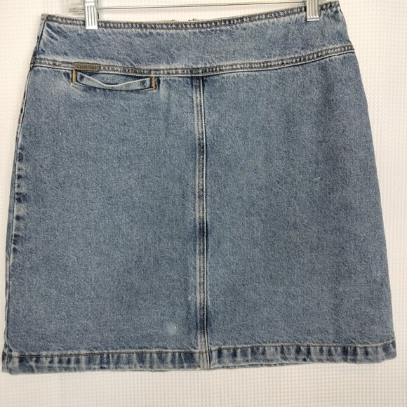CALVIN KLEIN DROP YOUR YOKE SHORT DENIM PENCIL SKIRT, sz 10 - Picture 2 of 9